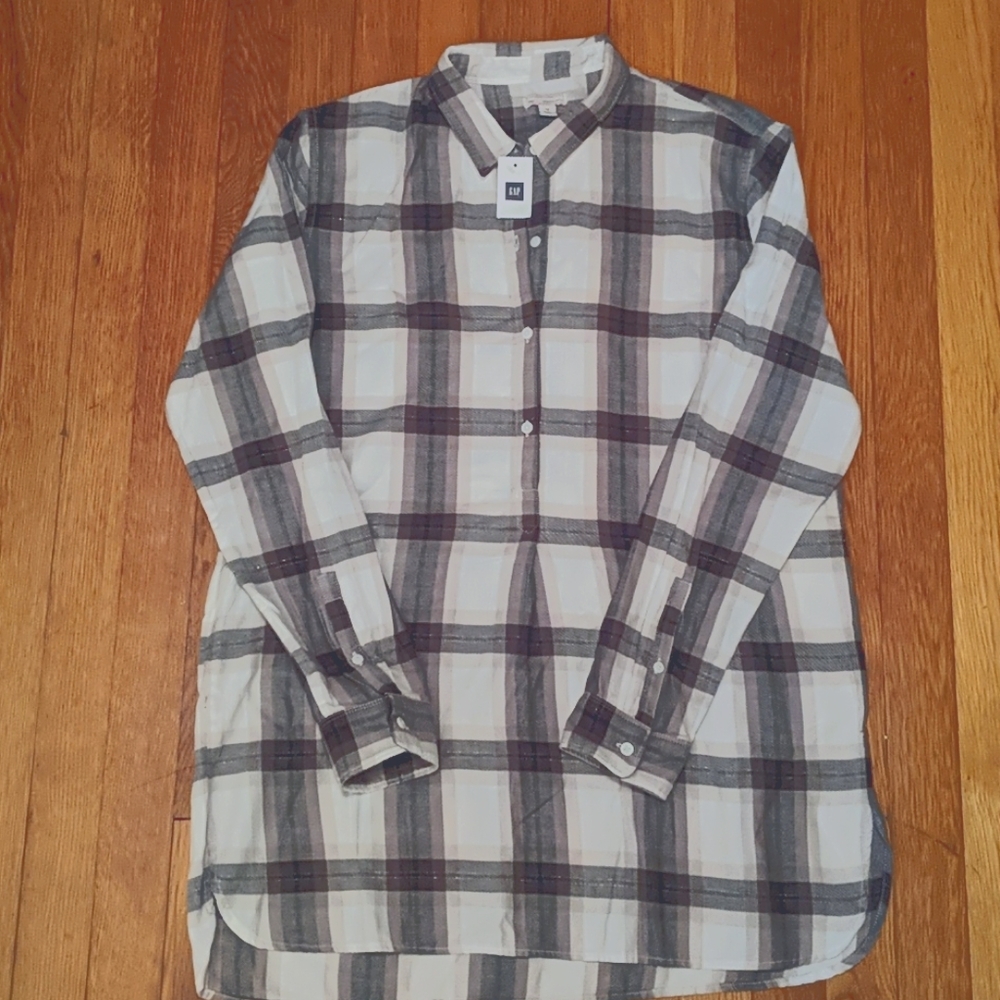 Gap plaid tunic shirt